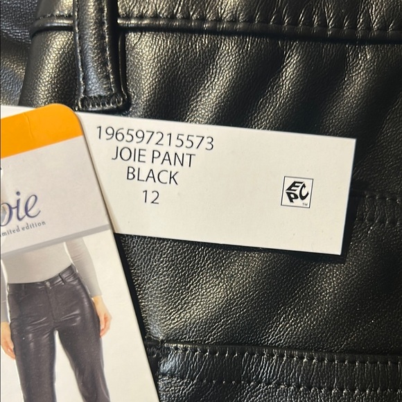 Joie Black Vegan Faux Leather. The Joie Pant. NWT  size 12 - Picture 4 of 15